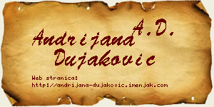 Andrijana Dujaković vizit kartica